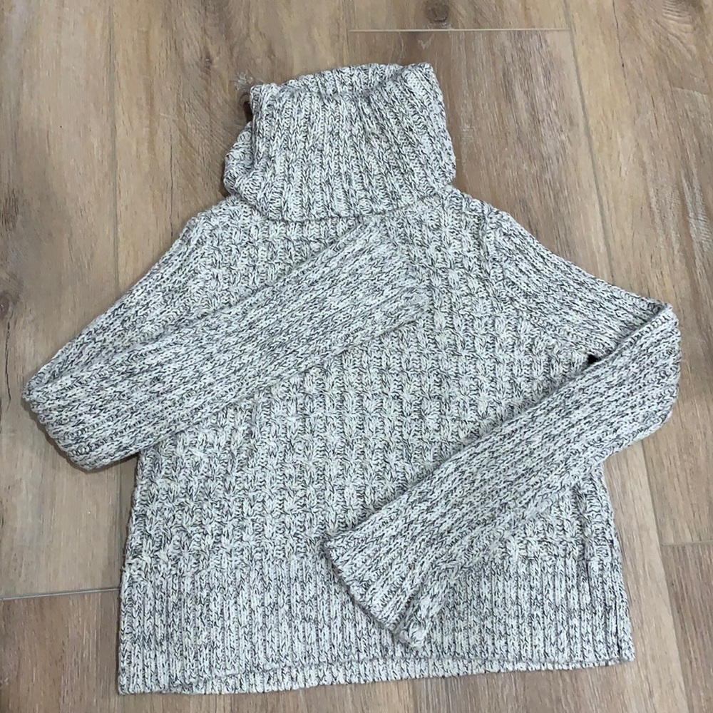 Free People cropped turtle-neck stripped sweater